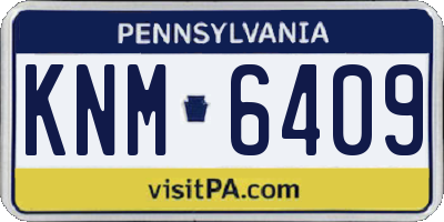 PA license plate KNM6409