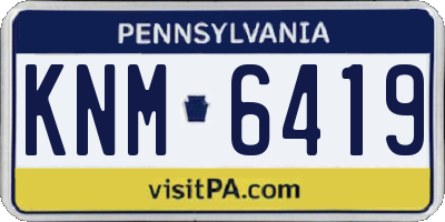PA license plate KNM6419