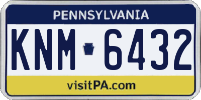 PA license plate KNM6432