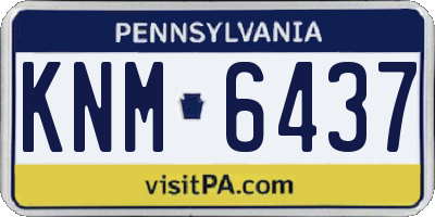 PA license plate KNM6437