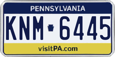 PA license plate KNM6445