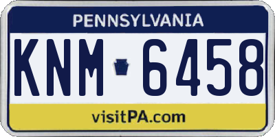 PA license plate KNM6458