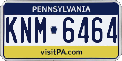 PA license plate KNM6464