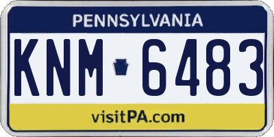 PA license plate KNM6483