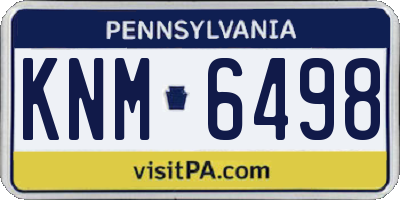 PA license plate KNM6498