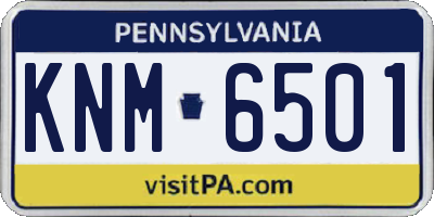 PA license plate KNM6501
