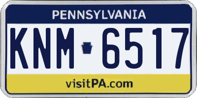 PA license plate KNM6517
