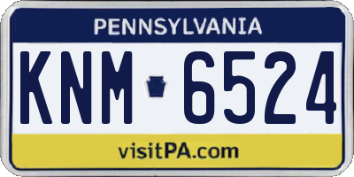 PA license plate KNM6524