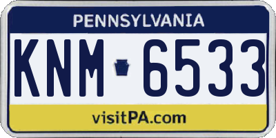 PA license plate KNM6533