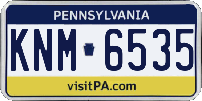 PA license plate KNM6535