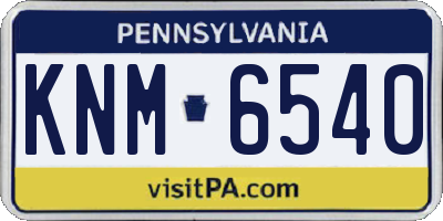 PA license plate KNM6540