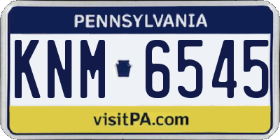 PA license plate KNM6545