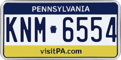 PA license plate KNM6554