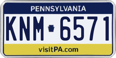 PA license plate KNM6571