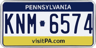PA license plate KNM6574