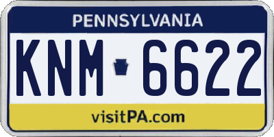 PA license plate KNM6622