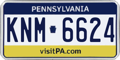 PA license plate KNM6624