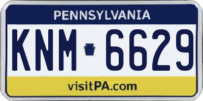 PA license plate KNM6629