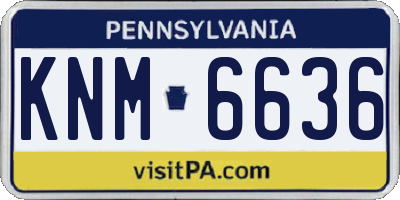 PA license plate KNM6636