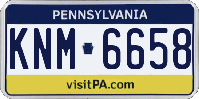 PA license plate KNM6658