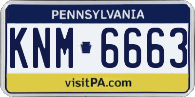 PA license plate KNM6663