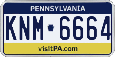 PA license plate KNM6664