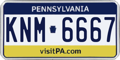 PA license plate KNM6667