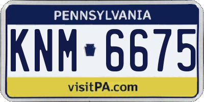 PA license plate KNM6675