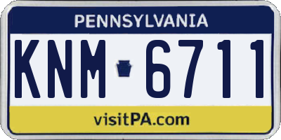 PA license plate KNM6711