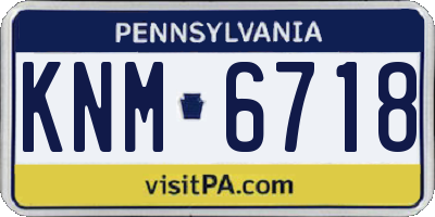 PA license plate KNM6718