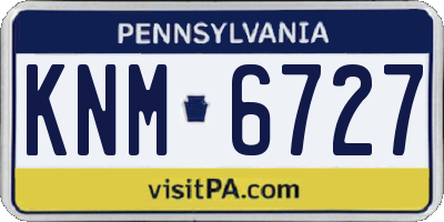 PA license plate KNM6727