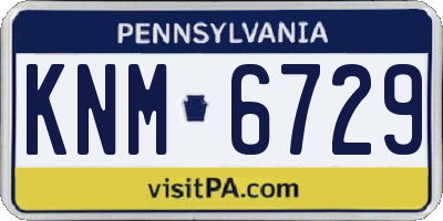 PA license plate KNM6729