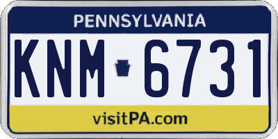 PA license plate KNM6731