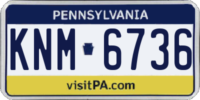 PA license plate KNM6736