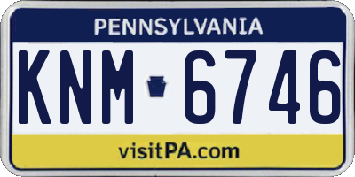 PA license plate KNM6746