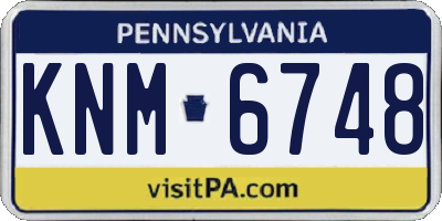 PA license plate KNM6748