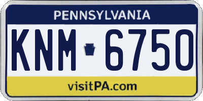 PA license plate KNM6750