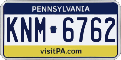 PA license plate KNM6762