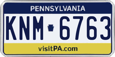 PA license plate KNM6763