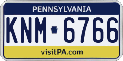 PA license plate KNM6766