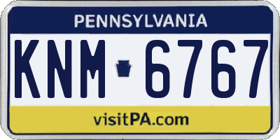 PA license plate KNM6767
