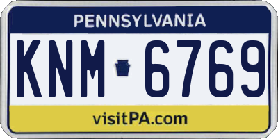 PA license plate KNM6769