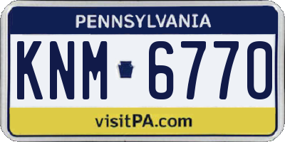 PA license plate KNM6770