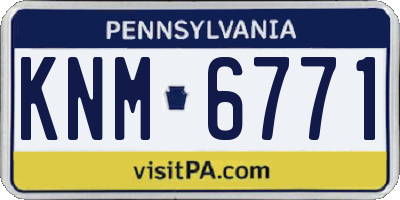 PA license plate KNM6771