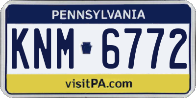 PA license plate KNM6772