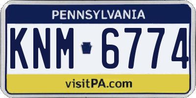 PA license plate KNM6774