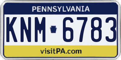 PA license plate KNM6783