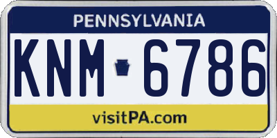 PA license plate KNM6786