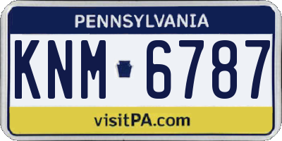 PA license plate KNM6787