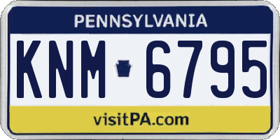 PA license plate KNM6795